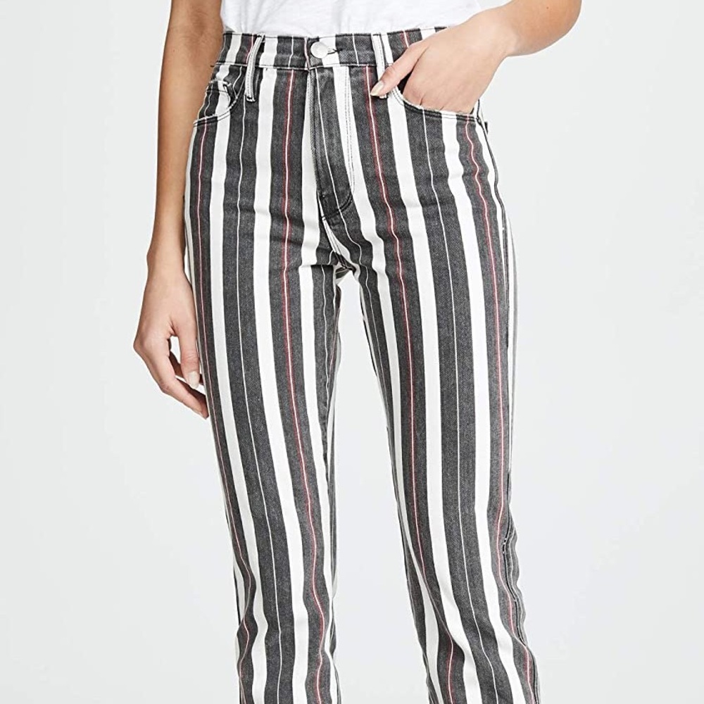 Frame Denim Striped LeSylvie Slender Straight Jean